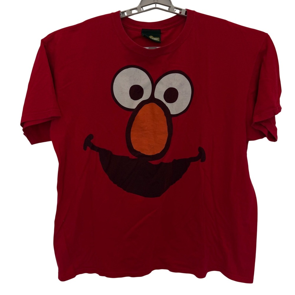Sesame Street Elmo Graphic T-Shirt Mens 2XL Red Short Sleeve Crewneck